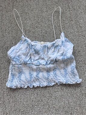 La Hearts Pale Blue Floral Smocked Camisole Top